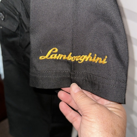 Lamborghini Replica Black Crew Shirts Short Sleeve Button Down - Picture 4 of 5